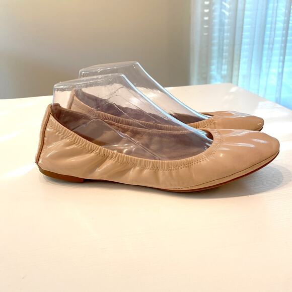 Tory Burch Logo Eddie Soft Patent Leather Ballet Flats Shoes US Size 8.5 - Picture 4 of 8